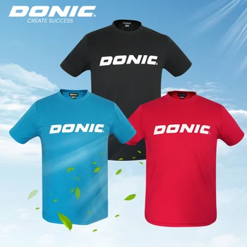 DONIC Stalo teniso drabužius, sportinę aprangą trumpomis rankovėmis t-shirt ping pong Sporto Megztiniai 83703 viršūnės