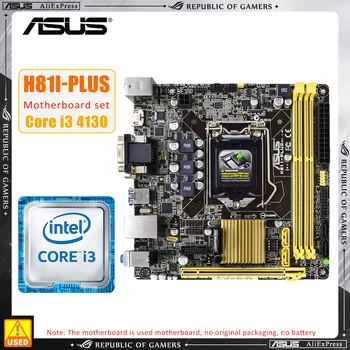 ASUS H81I-PLUS pagrindinė Plokštė Rinkinys Intel H81 Chipset LGA 1150 Intel 22nm, CPU Core i7 i5, i3 Celeron H81I-PLIUS/BM1AD1+I3 4130