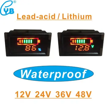 12V 24V 36V 48V Švino Rūgšties Ličio Baterijos Indikatorius Vandeniui LED Skaitmeninis Baterijos Talpa Ekranas Įtampos Matuoklis Akumuliatorių Testeris