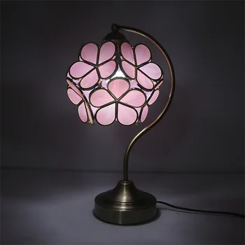 TEMAR Tiffany Stalo Lempa LED Šiuolaikinės Kūrybos Pink Petal Stalas Šviesos Namų Kambarį Miegamojo Lovos Dekoras