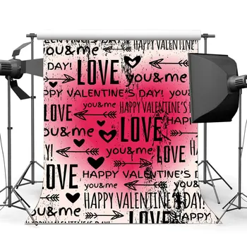 Linksmos Valentino Dienos Fonas Saldus Meilė Jums, ir Man Grafiti Rankomis Dažyti Širdis Cupid ' s Rodyklių Fone