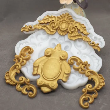 Silikono Šokolado Pelėsių Minkštas Tortas Dekoravimo Priemonės Molio Dervos Meno Formų Kepimo Baroko Pyragas Apdaila