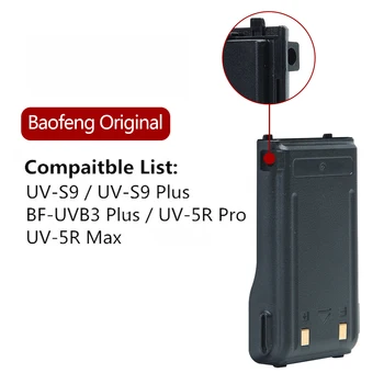 Baofeng UV-S9 Plus Baterija Suderinama Su UV-5R Pro BF-UVB3 Plius UV-S9 Baofeng Walkie Talkie UVS9 Du Būdu Radijo Li-ion