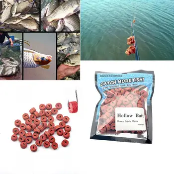 100vnt Raudona Karpių Žvejybos Tuščiaviduriai Žolės Karpių Jaukų, Žvejybos Masalų Suvilioti Dirbtinis Vabzdžių Dalelių Boilie Granulės pajungti Žūklė