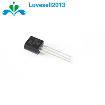 100VNT 2N7000 TO-92 MOSFET N-KANALO 60V 0.2 Tranzistorius