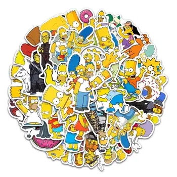 50pcs Anime Simpsonų Animacinis Grafiti Automobilis, Mobilusis Telefonas, Šaldytuvas Lagaminą Riedlentė Vandeniui Dekoratyvinis Lipdukas