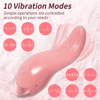 10 Režimai Kalba Lyžis Vibratorius G Spot Klitorio Stimuliatorius Dildo Spenelių Masturbator Vibratoriai Sekso Žaislai Suaugusių Moterų TD0437