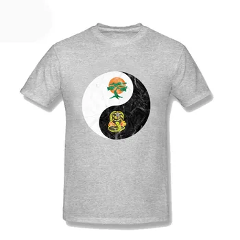 Mados Miyagi-Ar Kobra Ka Yin-Yang T-Shirt Juoda Pilkos spalvos vyriški T Marškinėliai Mados Camiseta Masculina Streetwear Hip-Hop XS-3XL