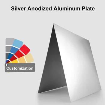 Sidabro spalvos Anoduoto Aliuminio Lydinio Plokštė 5052 Aliuminio Plokščių briaunos Storis 0.5/0.8/1/1.5/2mm 100x100 200x200 200x300 300x300mm