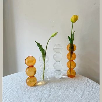Gėlių Vaza Namų Dekoro Stiklo Vazos, Dekoratyvinės Gėlės Išdėstymas, Stalo Puošyba, Stalo Vaza Šiaurės