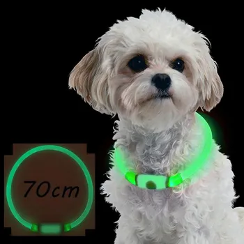 Naujas LED Šunų Antkaklis TPU USB Įkrovimo Apšvietimo Apykaklės Žėrintis Šviesos Naktį Saugos Mirksi Švyti Apykaklės Veda для собак