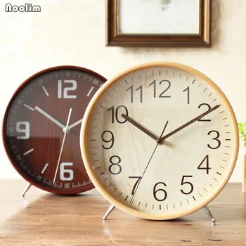 NOOLIM Stalo Laikrodis, Darbalaukio Kambarį Paprastas Medžio masyvo Laikrodis Modernus Didelis Švytuoklinis Laikrodis Kūrybos Minimalistinio Papuošalai