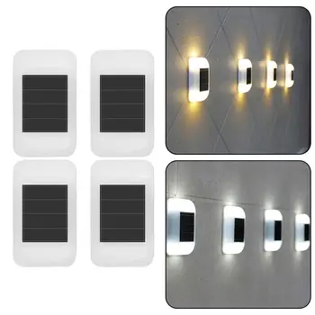 4PCS LED Saulės Sienos Lempos Lauko Vandeniui Sodo Puošmena Baltos ir Šiltai Baltos Spalvos Balkonas, Kieme, Gatvėje Dekoro Lempos