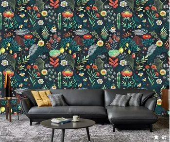 Individualų drobė, tapetai Europos stiliaus akvarelė plunksnų lapų įspūdį miegamojo kambarį fono sienos tapetai
