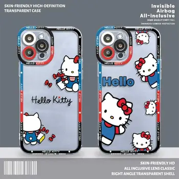 Raudona Mėlyna Hello Kitty TuxedoSam Aiškiai Xiaomi Redmi Pastaba 11 8 9 8T 11T 10 Pro 9S 10S 11S Padengti Redmi 9A 9 9C 10, 10A