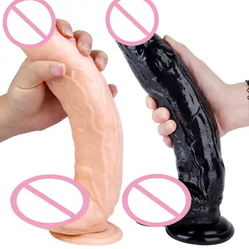 Tikroviškas Dildo Butt Plug su siurbtuko Masturbuojantis Suaugusiųjų Sekso Žaislas, skirtas Lesbietės Porų N7YB