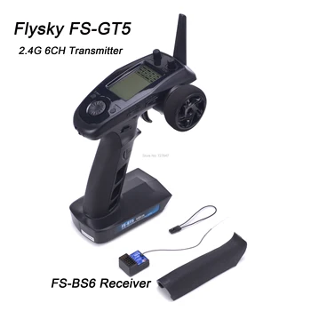 Flysky FS-GT5 FS GT5 2.4 G 6CH Siųstuvas su FS-BS6 Imtuvas įmontuotas Giroskopas Fail-Safe RC Automobilių, Valčių Nuotolinio valdymo