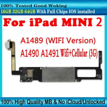 16GB 32GB 64GB 128GB Originalus ipad MINI 2 MINI2 plokštė A1489 Korinio ryšio WIFI 3G A1490 A1491 Logika valdybos Nemokamas pristatymas