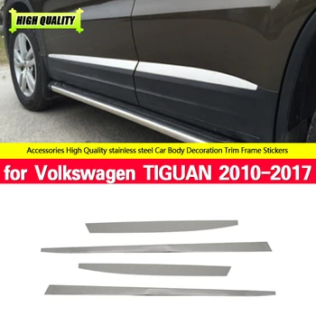 VW Volkswagen Tiguan 2010 - 2017 Automobilio Duris Kūno Pusėje Gynėjas Apdaila Galinio Apdaila Anti-rub Tirm 4pcs 2012 2013 2014 2015