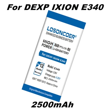 LOSONCOER 2500mAh E340 Baterijas DEXP IXION E340 E 340 Mobilųjį Telefoną, Geros Kokybės Telefoną, Baterijos