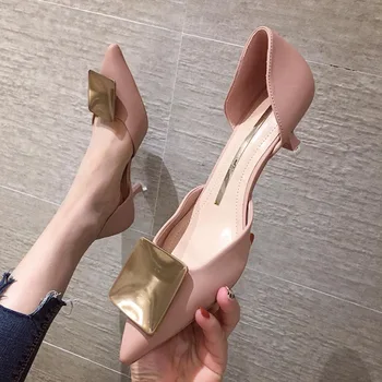 kvadratinis metalo lakštų D ' Orsay siurbliai moterų nurodė, kojų candy pink ploni aukšti kulniukai vasaros OLIS batai ponios išpjovą šalies batų 2020 m.