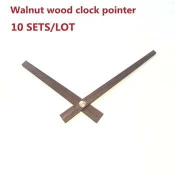10 rinkiniai Originali Juoda riešutmedžio medienos laikrodis rankas sieninis laikrodis vertus, 