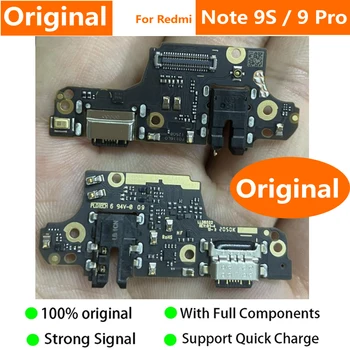 100% Originalus Naujas Krovimo Valdybos Xiaomi Redmi Pastaba 9S Note9S USB Kištukas, Greitai Įkrauti Valdybos Įkroviklio Kištuką Flex Kabelis Pastaba 9 Pro