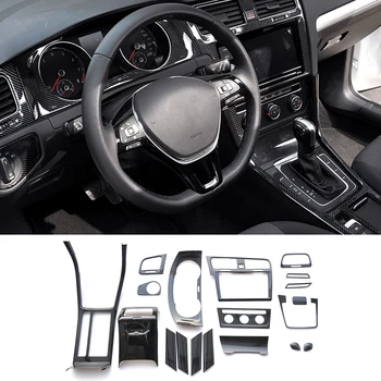 Automobilio salono Anglies Pluošto Lipdukas, Pilnas Komplektas VW Golf 7 7.5 MK7 GTI Priedai Lipdukas Pavarų Perjungimo Skydelio Dangtelį kreminė