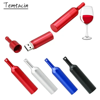 Metalo Raudonojo Vyno Butelių USB 