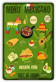 Meksikos Maisto Vintage Retro Metalo Pasirašyti Sienos Apnašas Dekoro Juokingi Dovanos Baras Restoranas, Namų Apdaila, Sienų Plakatai