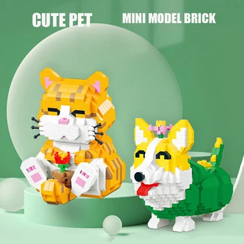 Kūrybos Montavimas Žaislas Vaikams, Cartoon Mielas Gyvūnų naminių Gyvūnėlių Šuniuką, Kačiuką Šuo 3D Modelį 