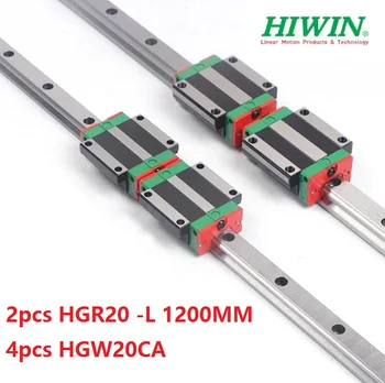 2vnt Taivano Hiwin linijinės vadovas HGR20 - 1200MM + 4pcs HGW20CA/HGW20CC linijinis flanšinis blokai cnc