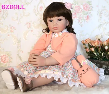 60cm Silikono Reborn Baby Lėlės, Žaislai Mergina Vinilo Princesė Bamblys Bebe Bonecas Vaiko Gimtadienio Dovana metu Žaisti Žaislų Namai