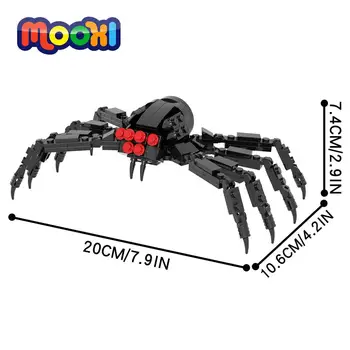 MOOXI Žaidimo Creative Black Spider Monstras Statybinių Blokų Skaičius Plytų Surinkti Švietimo Modelis Žaislas Vaikams, Dovana MOC1161