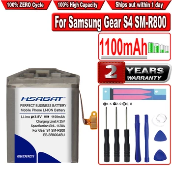 HSABAT 1100mAh EB-BR800ABU 46mm Baterija Samsung Pavarų S4 SM-R800 SM-R810 SM-R805