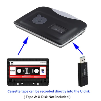 Nešiojamas Kasečių Grotuvas Juosta į MP3 Converter, Diktofonas, Garso Grotuvas Konvertuoti Kasetės USB 