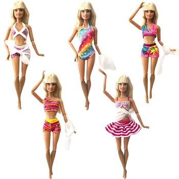 NK 5 Princesė maudymosi kostiumėlį, Spalvingas Bikini Fahion maudymosi Kostiumėliai, Barbie Priedai Lėlės Drabužiai Padažu Mergaitė Dovana Žaislas