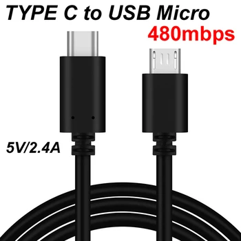 1M/1.5 M/2M USB C Tipo į Micro 5V/2.4 Greitai Tarpusavio Įkrovimo 480mbps Duomenų OTG Adapterio Kabeliu, Skirta 