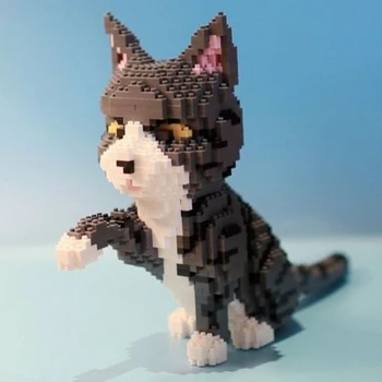 Žaislas Vaikams persų Katė Pilkas Kačiukas Gyvūnų Sėdėti Pet 3D Modelį 
