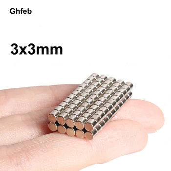 Ghfeb 50/100vnt Mini disko artcraft magnetas D3x3mm retųjų žemių magnetas 3mmx3mm neodimio magnetai, Magnetinio NdFeb