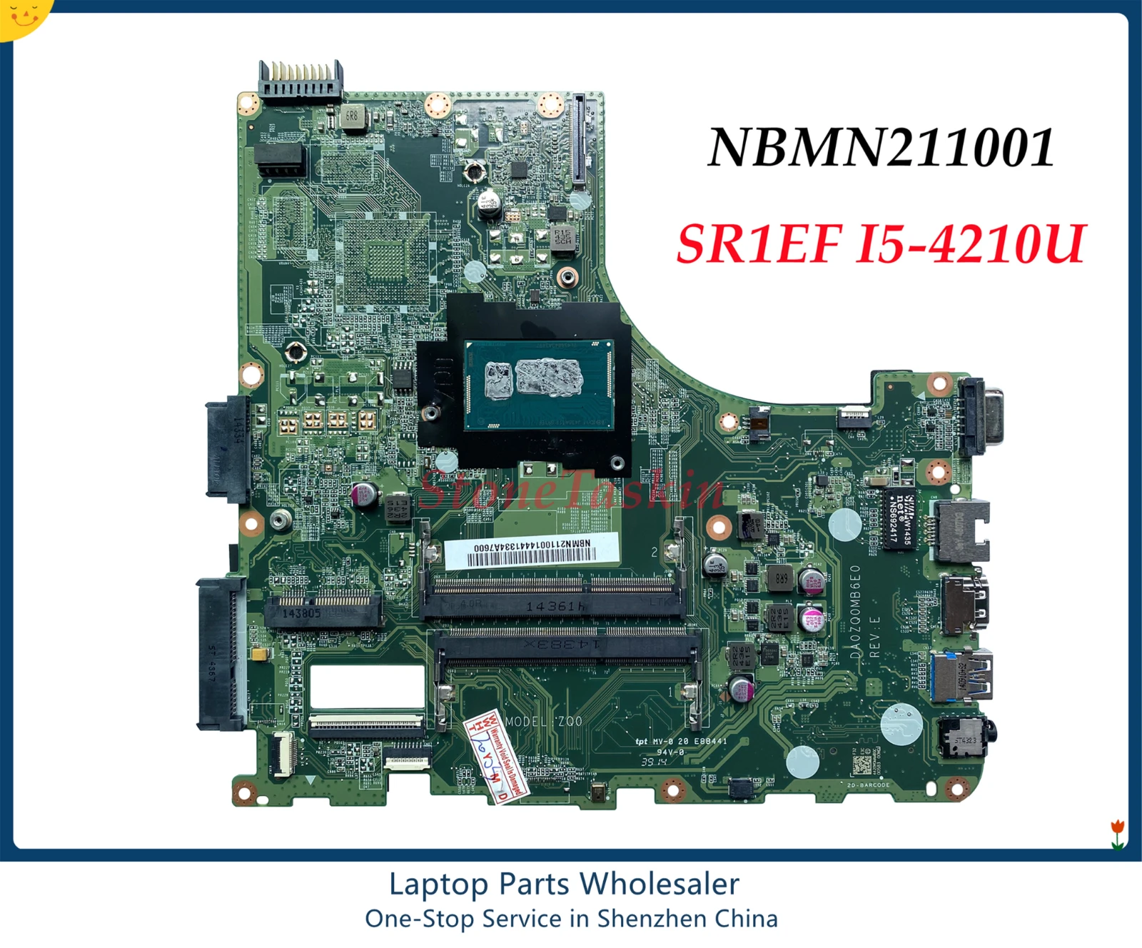 Didmeninė NBMN211001 Acer Aspire V3-472 E5-471 Nešiojamas Plokštė DA0ZQ0MB6E0 SR1EF I5-4210U DDR3L 100% Testuotas