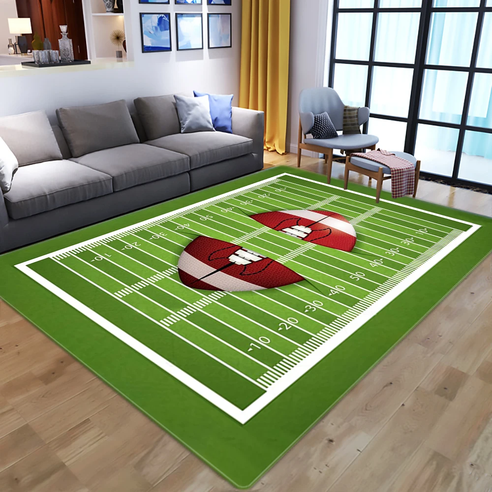 3D futbolo kilimas svetainė, miegamasis, vaikų kambarys kiliminė danga, Žalios vejos grindų kilimėlis baby žaisti mat salonas prieškambario namų dekoro Užsakymą