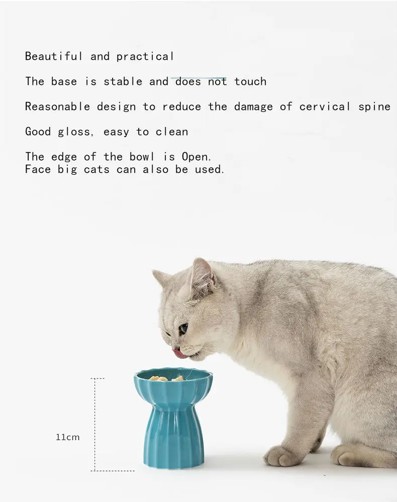 Keramikos didelės katės dubenėlį maisto dubenėlį vandens ryžių pet vandens. Apsaugoti katino kaklo slankstelių