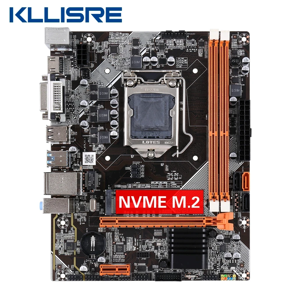 Kllisre B75 Rinkinys plokštė rinkinys su Core i3 2120 8GB 1 600 mhz DDR3 Desktop Atminties NVME M. 2 USB3.0 SATA3