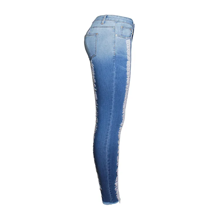 Moterų Kutas Slim Džinsinio audinio Kelnės Aukštu Juosmeniu Skinny Jean Vintage Plauti Ruožas Pantalones