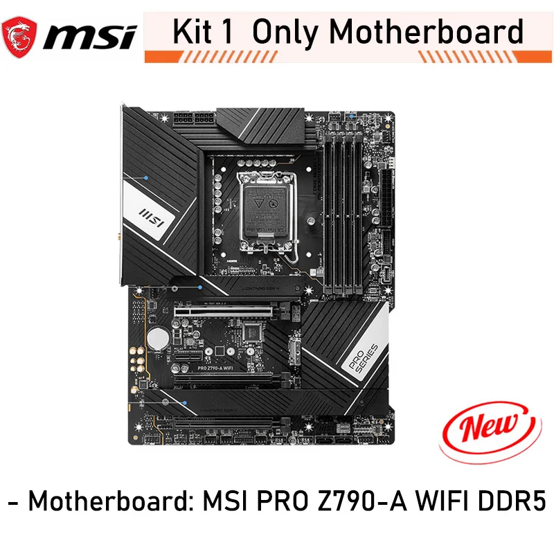 MSI Z790-WIFI DDR5 LGA 1700 Plokštė Combo i5 13400F CPU Kostiumas 