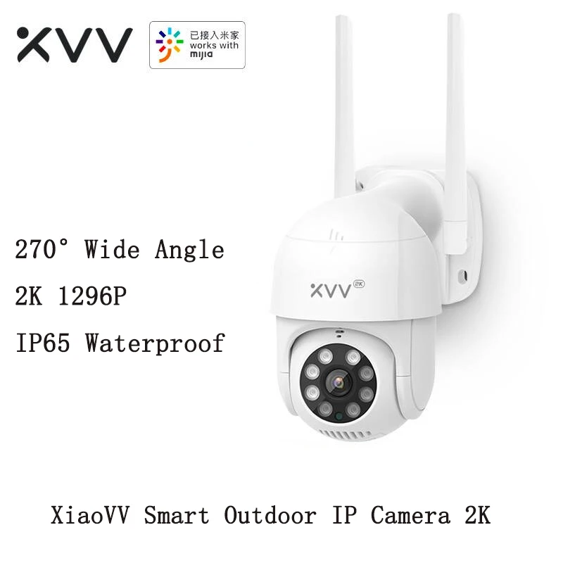 YouPin Xiaovv PTZ Veiksmų Fotoaparato 2K HD Vaizdo IP65 Vandeniui Infraraudonųjų spindulių 8 Naktinio Matymo Sukimosi Kokybės Šviesos Stendas MiHome App