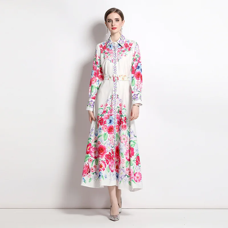 2023 Egzotinių Žavesio Moterų Ilga Suknelė, Prašmatnus ir Elegantiškas Ponios Gėlių Suknelės Pavasario Brandaus Moterų Važinėja Drabužiai, Viršutiniai drabužiai