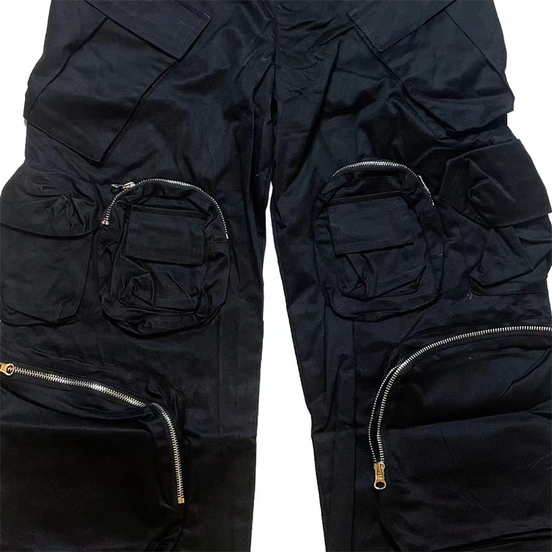 23SS High Street Nailono Multi kišenės užtrauktuką Krovinių Kelnės Vyrams, Moterims, 1:1 Aukštos Kokybės Lipnios Paspaudus Užtrauktukas Tiesios Kojos Kelnės