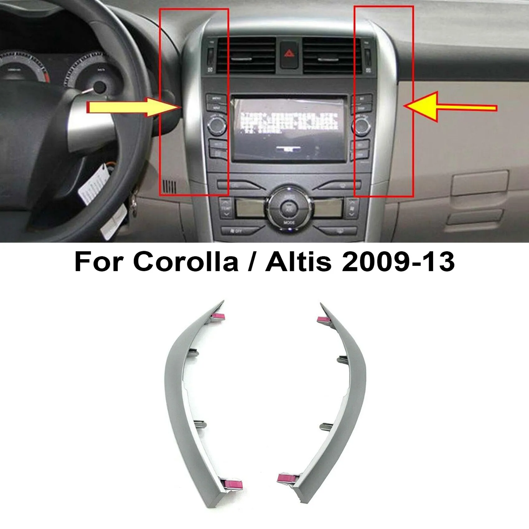 2vnt prietaisų Skydelio Apdaila Padengti Juostelės Toyota Corolla Altis 2009 2010 2011 2012 2013 Centrinio Valdymo Automobilio Stiliaus